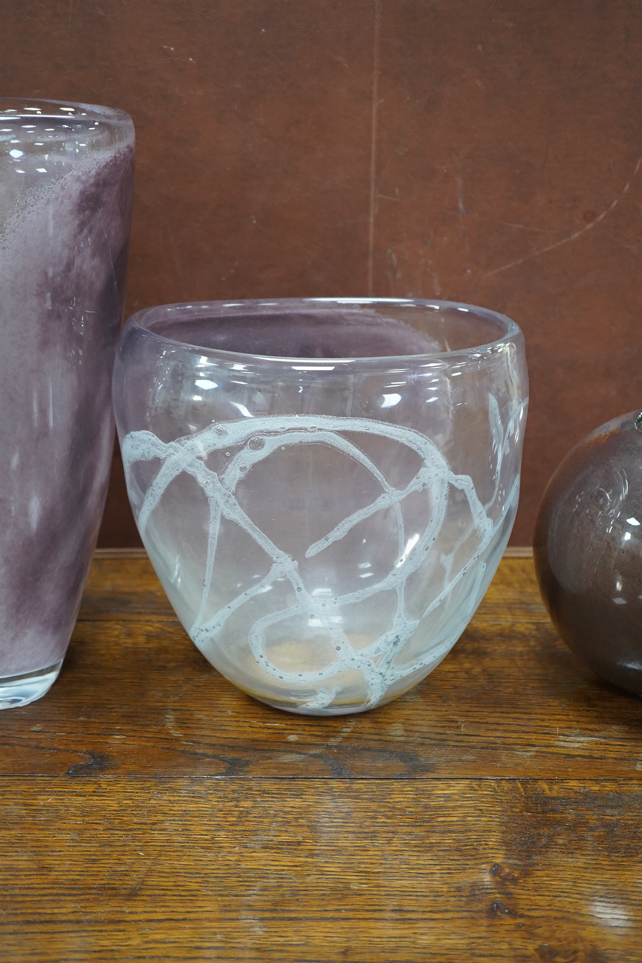 Five large 20th century Svaja coloured ‘Art Glass’ vases, tallest 40cm high. Condition - good